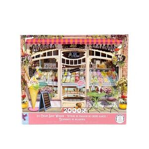 Ceaco Ice Cream Shop Window 2000 Piece Jigsaw Puzzle Vintage Storefront Poster
